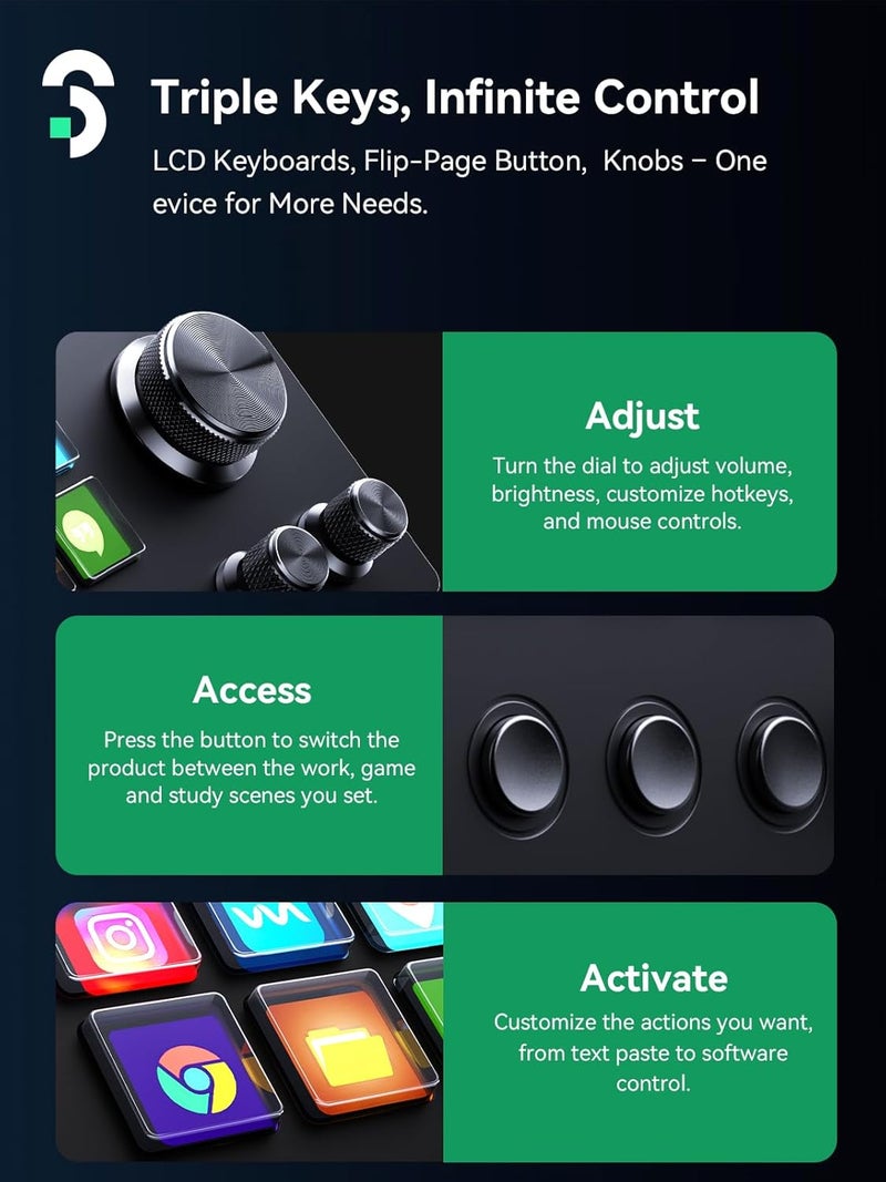 SOOMFON Stream Controller SE Stream Control Deck with 6 Customizable LCD Macro Keys to Trigger Actions in OBS Twitch YouTube for Content Creators Streaming Gaming Compatible with PC & Mac - Image 2